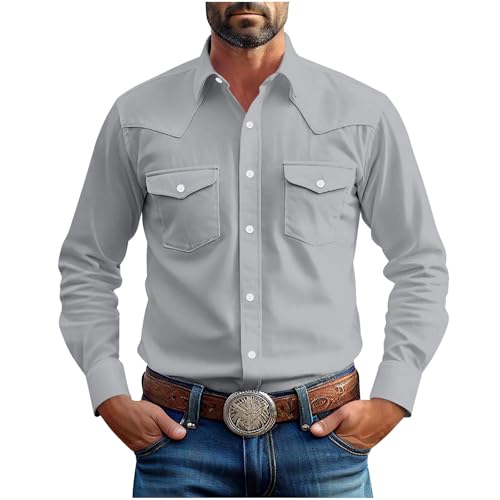 Chemise de travail homme en coton coupe droite manches longues chic