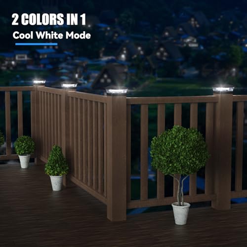 Aponuo Solar Post Lights Outdoor, 2 Lighting Modes 16 Leds Solar Post Cap Lights For 4X4 5X5 6X6 Vinyl Wooden Posts Waterproof Fence Post Lights Solar Powered For Deck/Fence/Porch thumb #3
