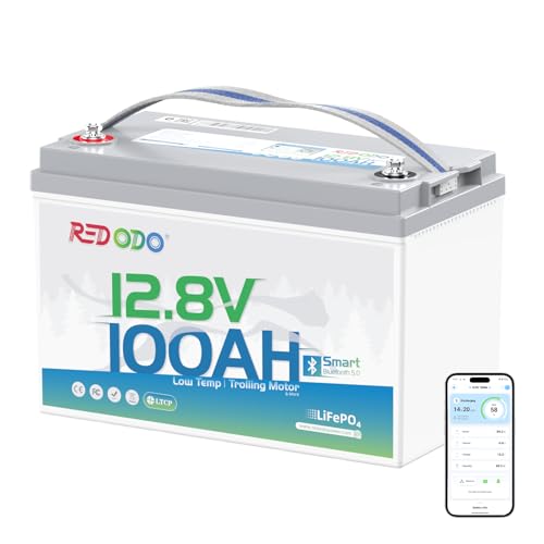 Redodo Smart Bluetooth Lithium Battery, Group 31 12V 100Ah L...