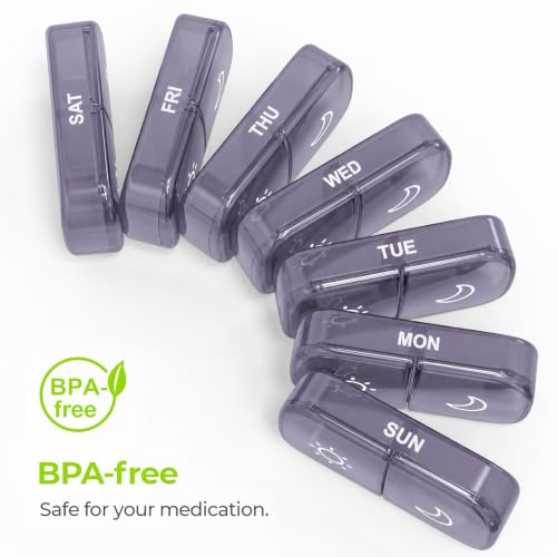 Image of AUVON Weekly Pill Organizer 2 Times a Day, One-Sided Opening, Easy to Use