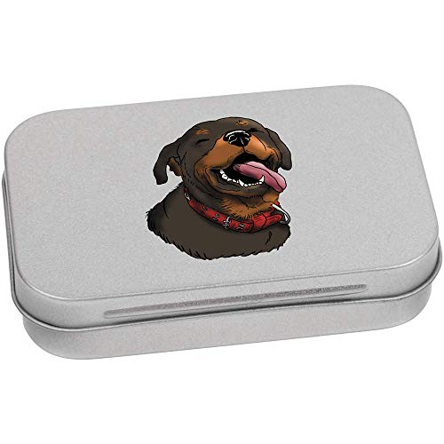 Azeeda 95mm 'Happy Rottweiler' Metal Hinged Tin/Storage Box (TT00131488)