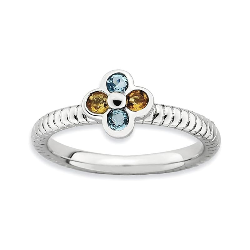 Bague de promesse en argent 925 et topaze bleue, le bijou perlé à porter au quotidien