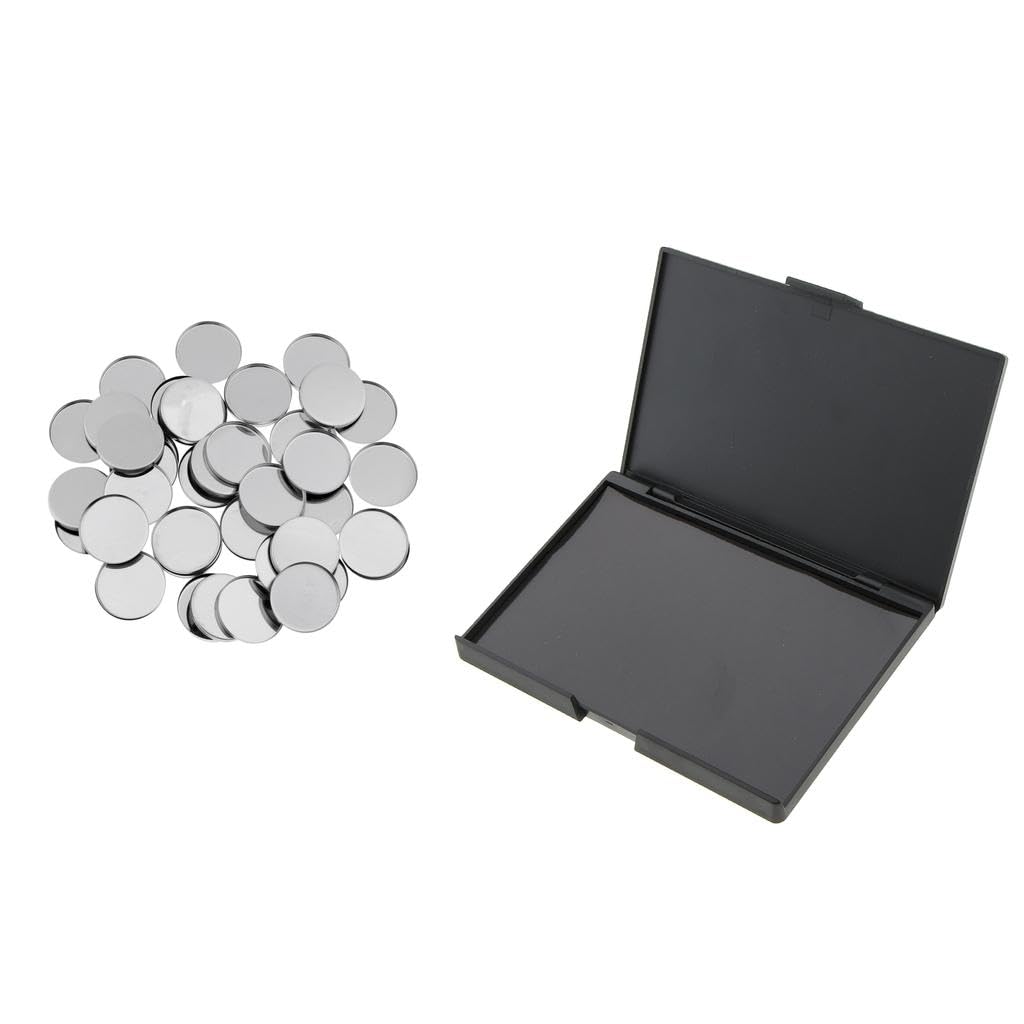 CLUB BOLLYWOOD®50Pcs Empty Metal Pans & Magnetic Palette Box for Eye Shadow DIY Cosmetics|Health & Beauty | Makeup |1 Piece Empty Magnetic Palette Box-image-2