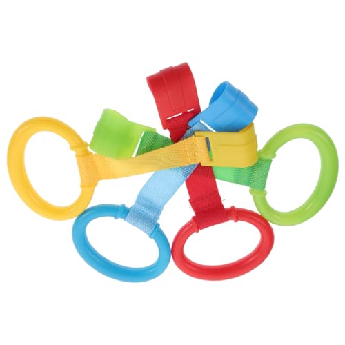 SUPVOX 4個 ベビーサークル用プルアップリング 耐久性のある幼児手引きリング 多彩な色で色彩認識促進 立ち上がり補助 学歩行アシスタント