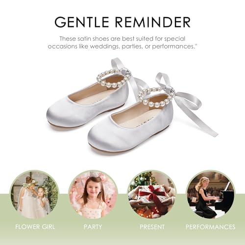 Image of Felix & Flora Girls Toddler Little Ballet Shoes - Flower Girls Mary Jane Flats Dress Shoes Party Wedding