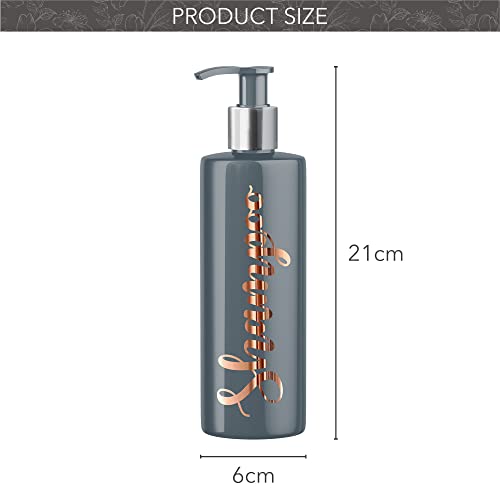 Print Maniacs Grey Mrs Hinch Inspired Personalised 500ml Pump Bottles Bathroom Lotion Kitchen Set Shampoo Conditioner Body Wash (Set 6) (Copper) - Image 2