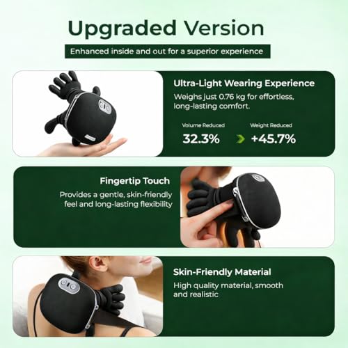 Image of Bionic Heated Neck & Back Massager | Wireless 4D Shiatsu Deep Tissue Kneading Massager for Pain Relief & Muscle Relaxation