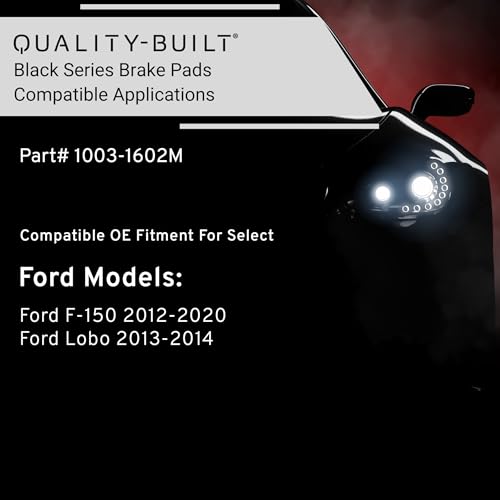 Image of QUALITY-BUILT Rear Semi-Metallic Brake Pads, Black Series 1003-1602M, Compatible with 2012-2020 Ford (F-150,Lobo)