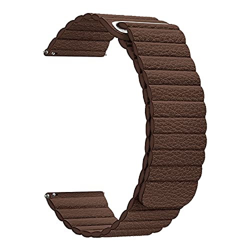 Image of ACM Watch Strap 20mm compatible with Compaq Q Watch Smartwatch | Magnetic Leather Loop Luxury Band