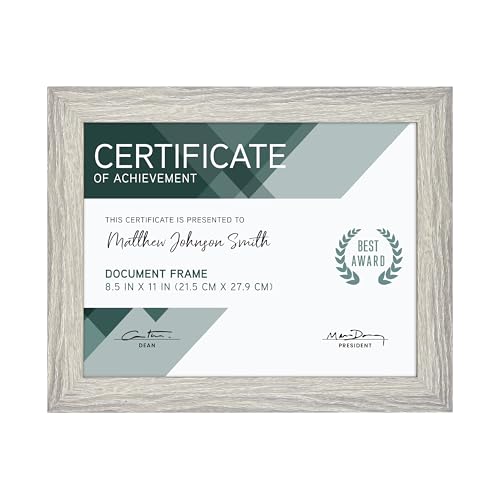 Image of MCS Studio Gallery Picture Frame Gray Woodgrain Engineered Wood, 8.5x11 | Studio Gallery Picture Frame Gray Woodgrain Engineered Wood, Vertical Or Horizontal Hanging Frame, 8.5x11 Inch, 1-Pack
