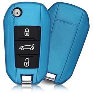 ASARAH ABS sleutelhoes voor Peugeot met edele lak, beschermhoes voor autosleutel cover voor sleuteltype PE 3BKB-b…