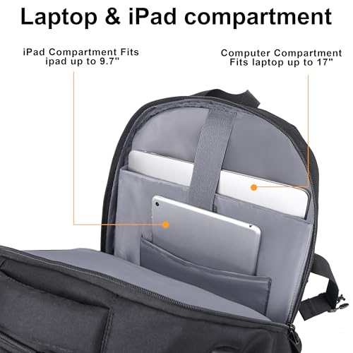 MOZETO Laptop Backpack, 17 Inch Tactical Inspired Utility Large Laptop Backpacks for Men with USB Charger Port 18x14x8 Flight Approved Personal ltem Travel Bag Computer Bag - Image 5