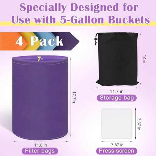 Pletpet 4Pack 5 Gallon Filter Bags