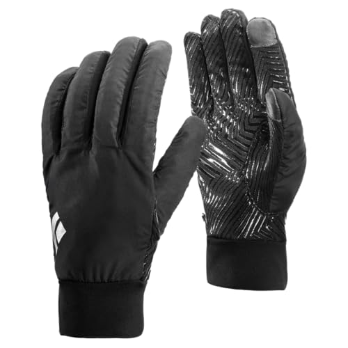 BLACK DIAMOND Mont Blanc Gloves Lightweight Grippy Stretchy Weather Resistant Gloves, Black-NPF, X-Large