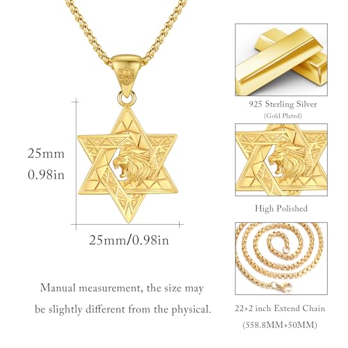 Star of David Necklace for Men 925 Sterling Silver Jewish Star Pendant Necklace for Women Jewish Star Jewelry Gifts for Men Boys4