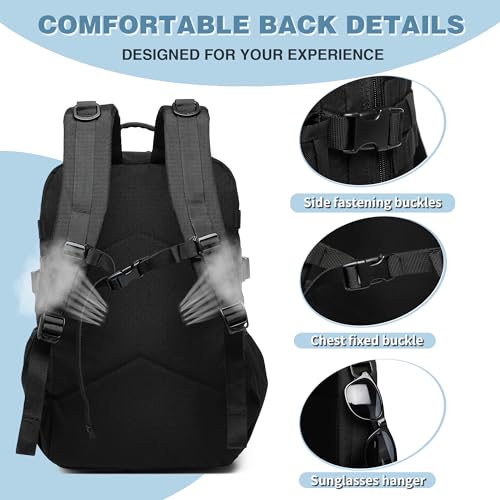 Tactical Backpack - Military waterproof backpack with multiple pockets and tactical gear for the outdoors (Black, 25L) - Image 7