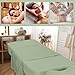 12 Pcs 4 Sets Premium Microfiber Massage Table Sheet Set, Include Massage Table Cover, Massage Fitted Sheet, Massage Face Rest Cover for Beauty Salon Spa Hair Salon (Sage Green)