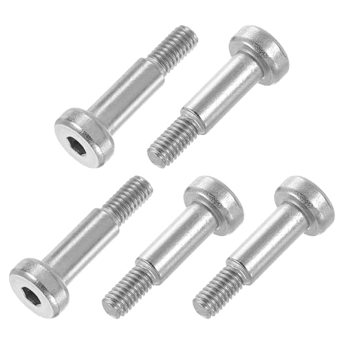 uxcell 12Pcs 304 Stainless Steel Shoulder Bolt 5mm Shoulder Dia 12mm Shoulder Length M4 Thread Hex Socket Shoulder Bolts for Textile Hydraulic Injection Molding Machinery Industries