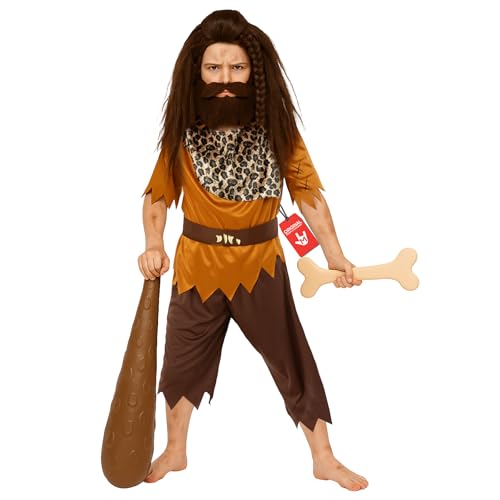 Fun Shack Costume Cro-Magnon Enfant, Déguisement Préhistorique Garçon, Tenue Caverne Carnaval, M