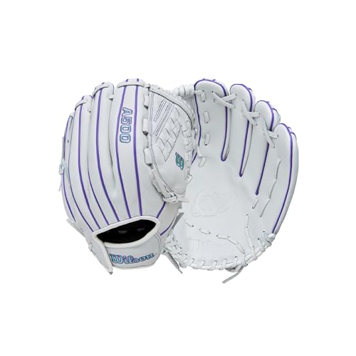 Wilson 2026 A500 Siren 12.5" Outfield Fastpitch Softball Glove - Right Hand Throw, White/Purple/Seafoam by WILSON - Used condition - US$75.82