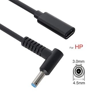 JSER Type C USB-C Female Input to DC 4.5x3.0mm Power PD DC 20V 65W Charge Cable fit Compatible for Laptop 18-20V (4.5x3.0mm)