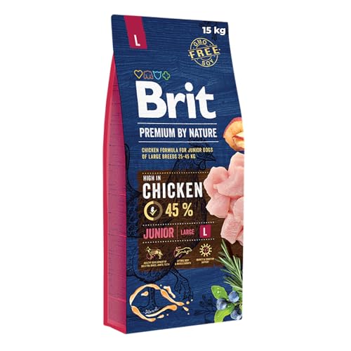 Brit Premium by Nature Junior L – Nourriture pour Chien Sec – Poulet 15 kg