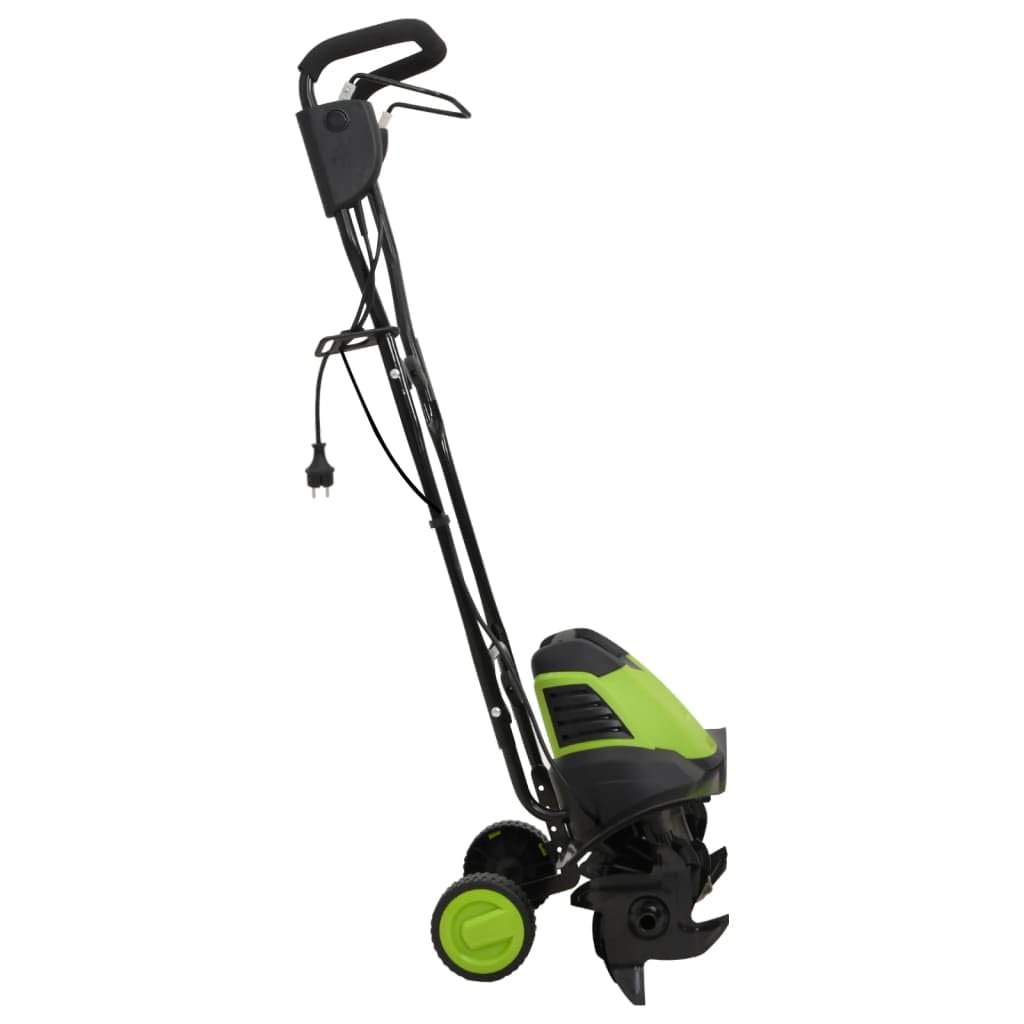 Mangloder - Fresa de jardín eléctrica de 1500 W con 6 cuchillas, azada de acero, 45,5 cm de ancho de trabajo, 24 cm de profundidad, cultivador para huertos, cultivador y cuidado del jardín, color