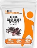 BulkSupplements.com Elderberry Extract Powder - Elderberries Sourced from Black Elderbrry, Immune Support Supplement - Gluten Free - 175mg per Serving, 250g (8.8 oz) (Pack of 1)