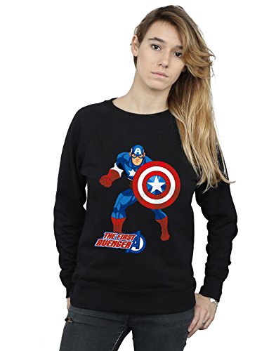 Marvel Women's Captain America The First Avenger Sweatshirt Black XX-Large