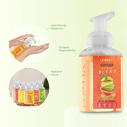Foaming Hand Soap - Pack Of 5 - Moisturizing Hand Soap With Aloe Vera & Essential Oils - Alcohol-Free Hand Wash In Citrus Blend, Lemon, Orange, Lime, Pink Grapefruit Fragrances - Scented Hand Wash For Kitchen Or Bathroom #TOP1