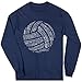 Volleyball Words Long Sleeve T-Shirt | Volleyball Tees by ChalkTalk SPORTS | Navy | Adult Medium