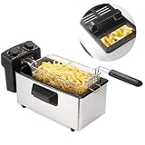 NETTA 3L Deep Fat Fryer with 30 Minutes Timer, Deep Fryer with A Visible Window,...