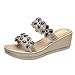 Produktbild Binggong Damen Sandalen Keilabsatz Hausschuhe Pantoletten Peep Toe Strand Reise Schuhe Sandale Weibliche Komfortable Sommer Flip Flops Strandschuhe
