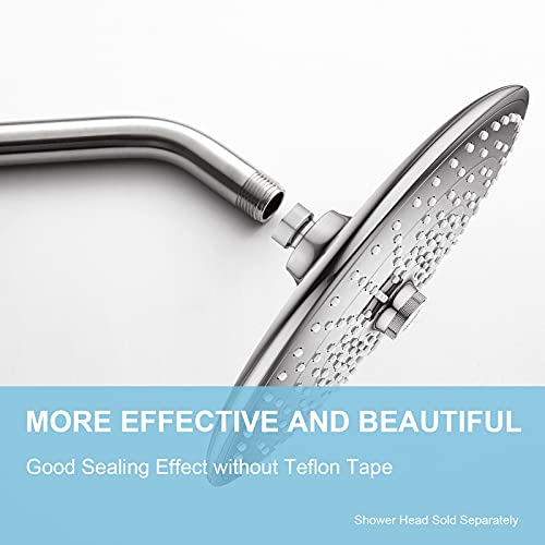 Offo Shower Arm With Flange 10 Inches Brushed Nickel Wall Mount Replacement Angle Shower Head Arm Wall-Mounted For Fixed Shower Head & Handheld Showerhead #TOP1