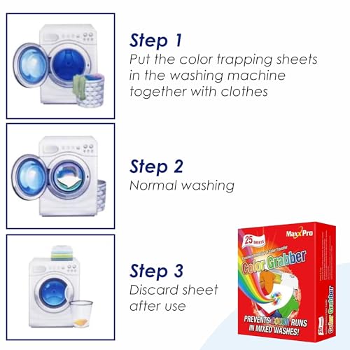 Color Grabber/Catcher Laundry Sheets - 25 Count | Prevent Colour Transfer, Protect Clothes, Allow Mixed Washes | Color Protection | Safe For Fabrics & Water Temperatures | Pack Of 1(25 Units)