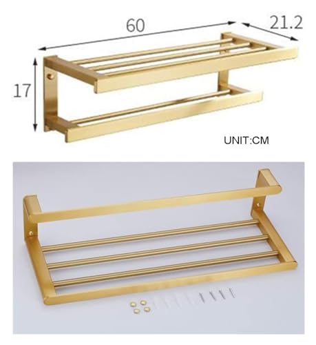 Toallero de baño de aluminio cepillado montado en pared 6
