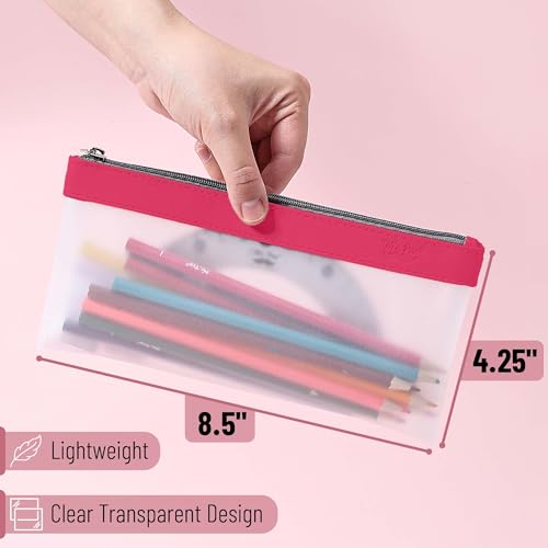 Image of Mr. Pen- Clear Pencil Pouch, 8.50 inchx4.25 inch, 6 Pack, Durable TPU Material | Medium Water-Resistant Pencil Bags with Smooth Zipper, Multipurpose Clear Pouch for Stationery, School, Office