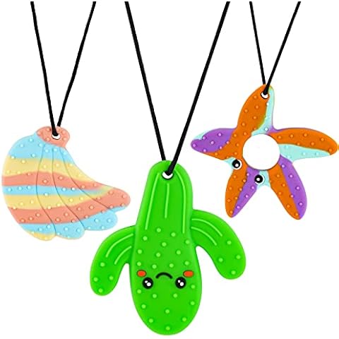 Aytop Baby Teething Toy, 3 Pcs Sensory Chew Necklace BPA Free Chewing Necklace Soft Silicone Teething Toy Infants and Toddlers Teethers for 3 4 6 12 Months Boys & Girls Baby Cover