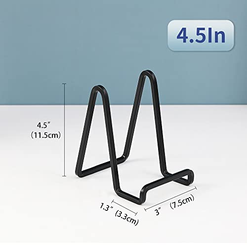 Plate Holder Easel Display Stand - 4.5 Inch Metal Plate Stands For Display - Tabletop Picture Stand - Black Iron Easels For Display Pictures | Photo Frames | Book | Decorative Plates | Plaque - 4 Pack #TOP4