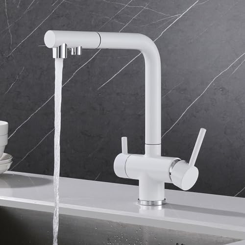 Robinet de cuisine multifonctions extractible 3 voies couleur gris - 6