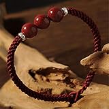 braccialetto di cinabro naturale feng shui amuleto bracciale cinnabar naturale ricchezza bracciale prosperità buddha perline portafortuna bracciale intrecciato regolabile fatto a mano bracciale di gia