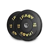Olympic Weight Plates, 35lbs Pair Rubber Bumper Plates with 2 Inch Steel Insert, Strength Training...
