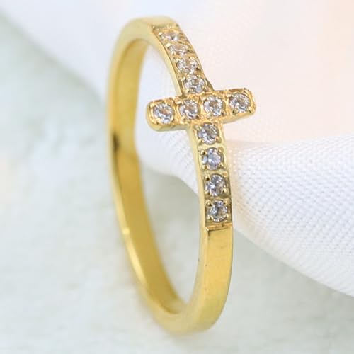 Jude Jewelers Stainless Steel Sideways Cross Christian Cross Eternity Wedding Band Ring2