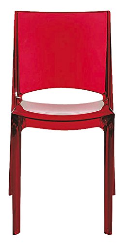 Declikdeco – Chaise Rouge Transparente Crystal