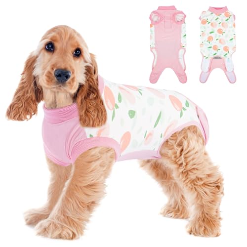 PUMYPOREITY Dog Surgery Recovery Suit, Dog Suit For After Surgery Pet Medical Suit Suitical Recovery Suit Soft And Comfortable(Pink Peach, L)
