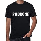 Camiseta Estampada para Hombre Padrone T-Shirt Vintage Manga Corta Regalo Original Cumpleaños Diseño Gráfico Moda Negro Profundo XL