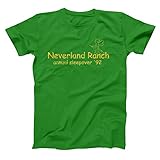 Neverland Ranch Annual Sleepover Funny Retro Camping Hip Urban Cool Old School MJ Humor Mens Shirt Small Green