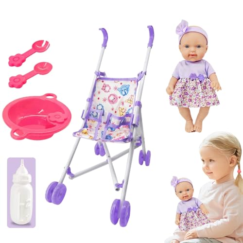 Ensemble de Poussette de, Ensemble de Poussette de pour | Ensemble de Jouets pour pour Tout-Petits pour Filles | de Jeu de de 10 Pouces avec Accessoires de de,...