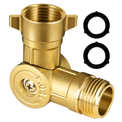 ECKXCH 180 Swivel Brass Garden Hose Connector Water Hose Adapter 3/4-11.5NH Garden Hose Fittings Water Hose Connector for Irrigation/Car Wash/Patio Cleaning