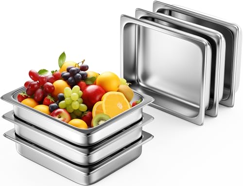 Image of ZeroPone 6 Pack Hotel Pans 1 /2 Size 2.5 inch Deep Steam Table Pan